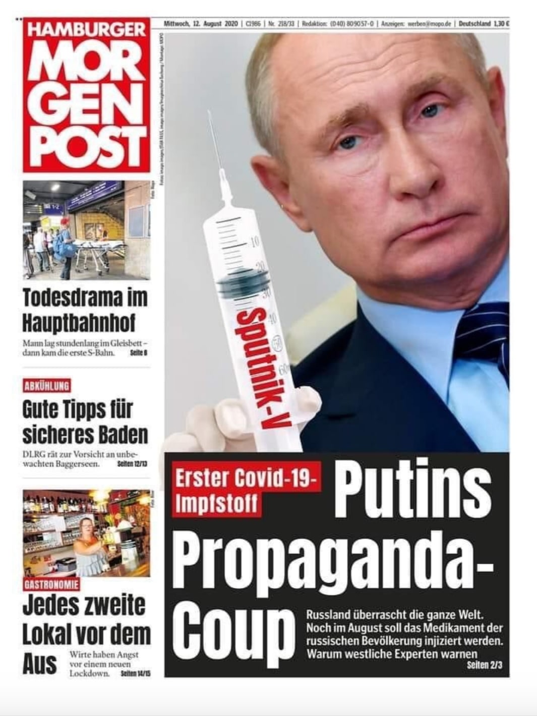 Над «вакциной Путина» уже потешается весь мир